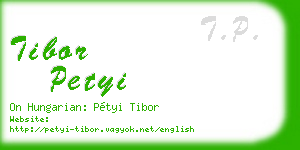 tibor petyi business card
